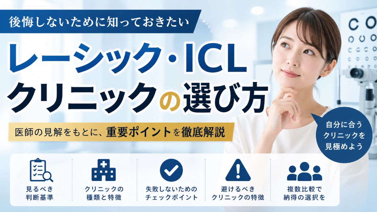 レーシック・ICLクリニックの選び方！失敗しないための判断基準と見極め方