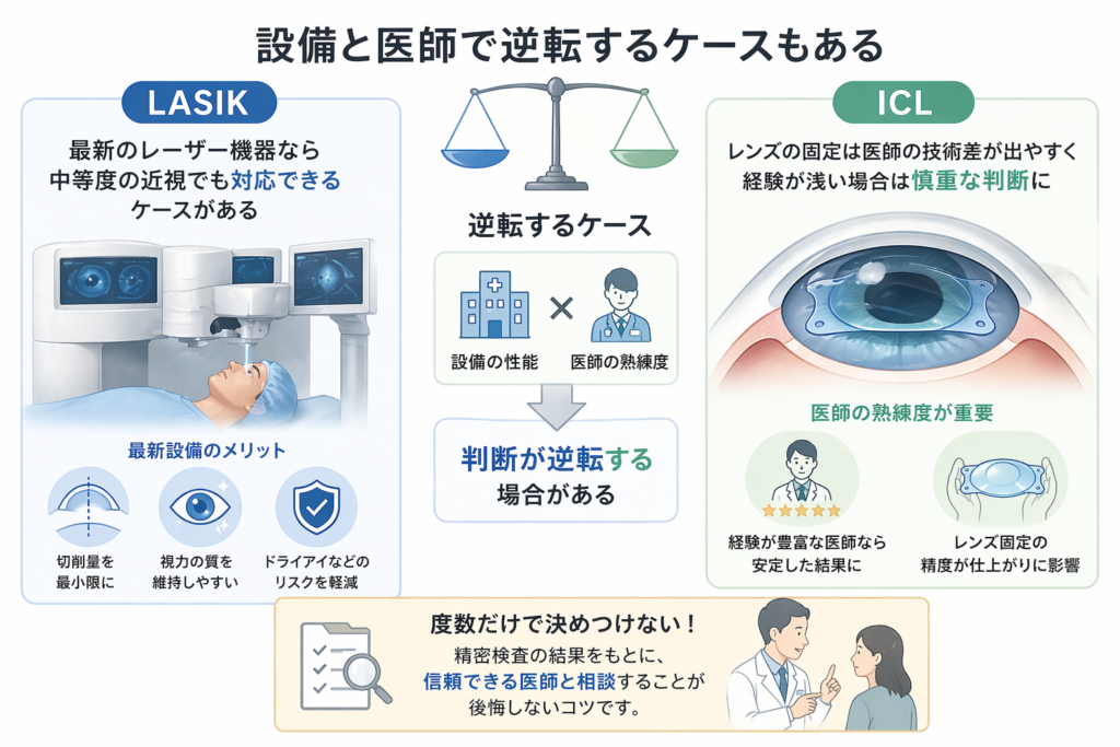 ICLとレーシックの“矯正方法の違い”についてのイメージ画像