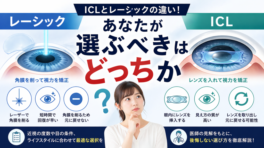 ICLとレーシックの違いと結論！あなたが選ぶべきはどっちか